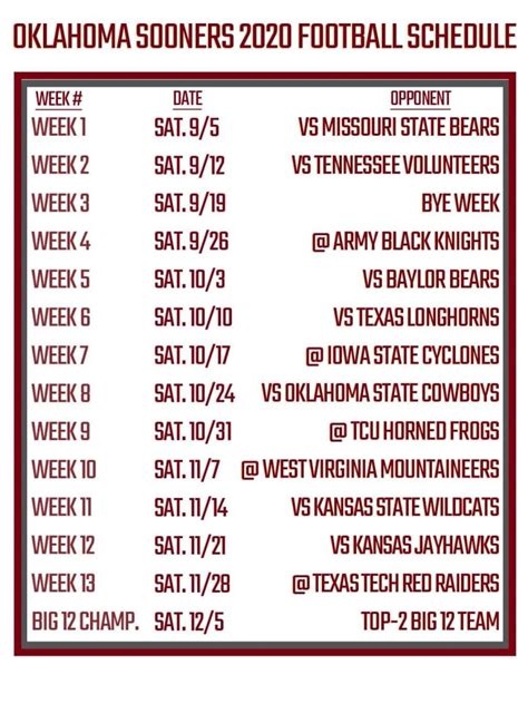 Oklahoma State Football Schedule 2021 Printable - PrintableSchedule.net ...