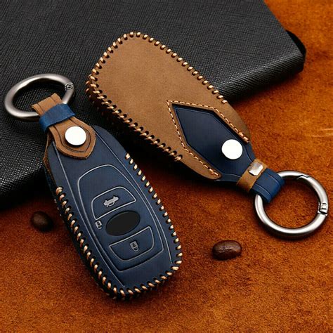 Leather Car Key Fob Case Cover Holder For Subaru Forester Legacy ...