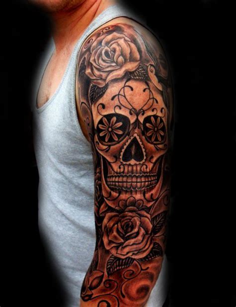 Man With Sugar Skull Full Sleeve Tattoos | Tattoos | Pinterest | Full ...