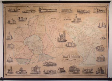 Wall map of Waterbury, CT - Rare & Antique Maps