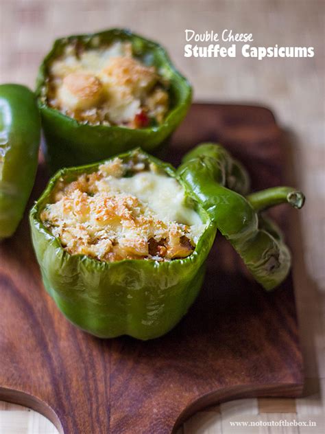 Double Cheese Stuffed Capsicums | Not Out of the Box