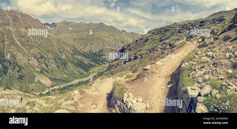 Spectacular mountain panoramic view from a hiking trail Stock Photo - Alamy