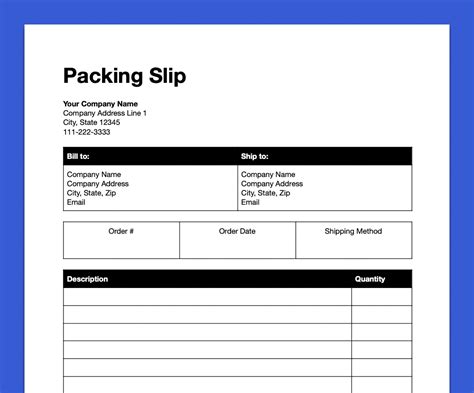 Packing Slip, Printable, Delivery Note, Delivery Template, Modern Slip, Printable Tracker ...