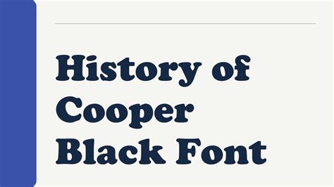 Cooper Black Font - Fonts Studio