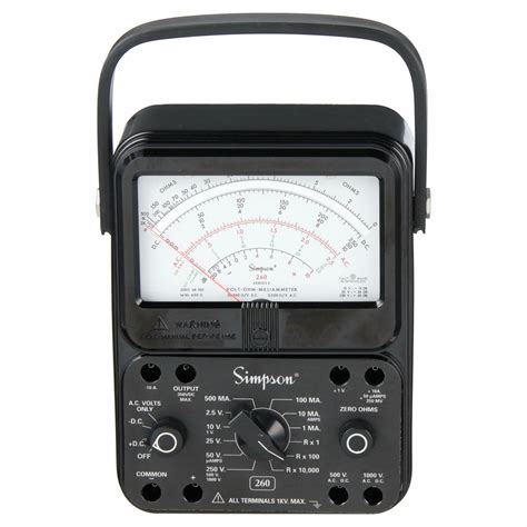 SIMPSON ELECTRIC, 1,000 V Max AC Volt Measurement, 1,000 V Max DC Volt Measurement, Analog ...