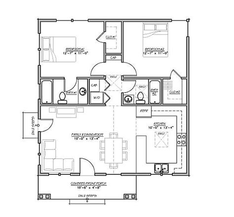 Craftsman House Plan 485-2: Small Open Floor Plan