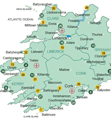 Munster Map Regional City - Map of Ireland City Regional Political