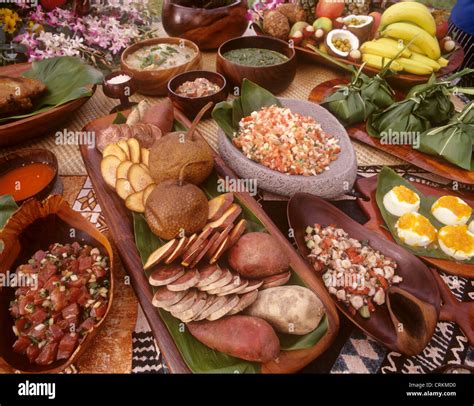 Hawaiian luau food, Hawaii Stock Photo - Alamy