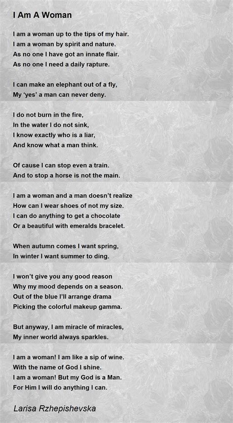 I Am A Woman - I Am A Woman Poem by Larisa Rzhepishevska