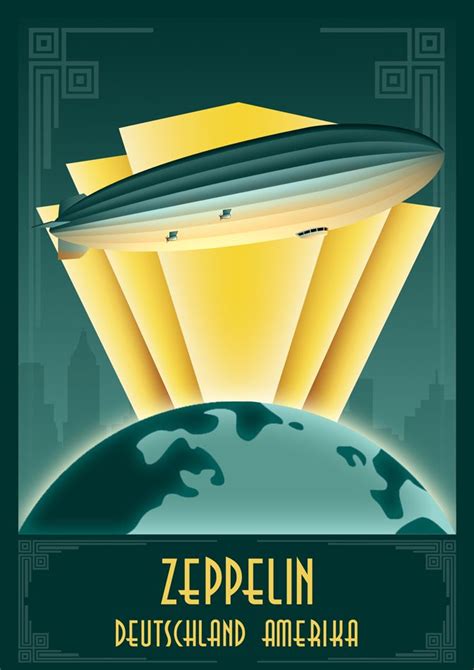 Zeppelin art deco by TKRabe.deviantart.com on @deviantART Dieselpunk, Vintage Airline Posters ...