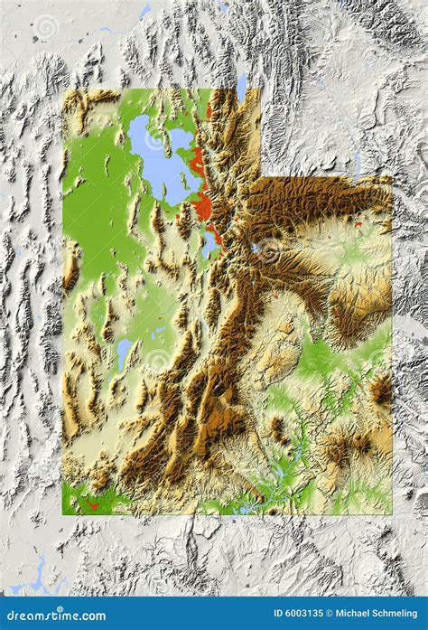 Utah, Shaded Relief Map Royalty Free Stock Photo - Image: 6003135