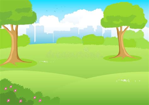 Cartoon Park Background - Park Background City Vector Public Cartoon ...