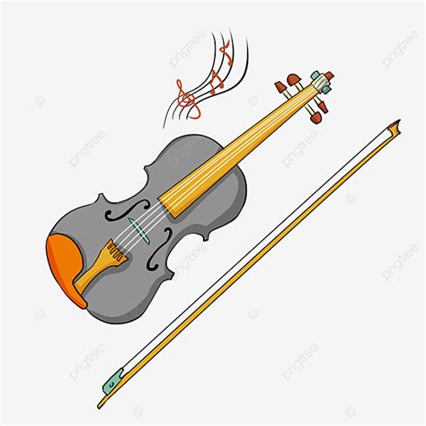 Violin Cartoon PNG Transparent, Grey Violin Cartoon Illustration ...