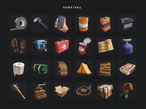 Low Poly Icon Pack: Survival by Pavel Novák on Dribbble