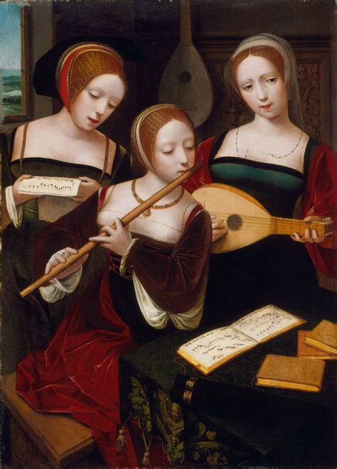 Three Musicians - Flanders, circa 1530 Master of the Female Half-Lengths (Flanders, Antwerp, a ...