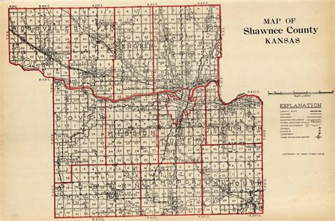 McNally's 1923 Map of Shawnee County, Kansas - Art Source International