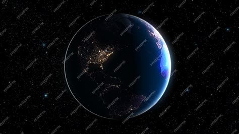 Premium Photo | Beautifull Planet Earth in the Night Sky Full of Stars