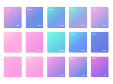 Adobe XD Gradients Color Style Preview 2 | Gradient color design, Color palette challenge, Flat ...