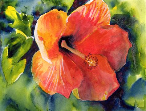 HIBISCUS ORIGINAL WATERCOLOR PAINTING