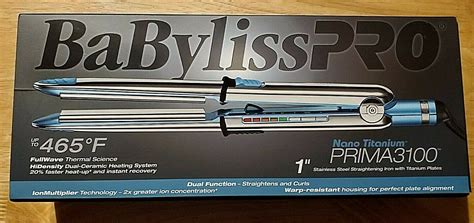 BABYLISS PRO NANO TITANIUM PRIMA 3100 FLAT IRON - 1 INCH # BABSS3100T ...