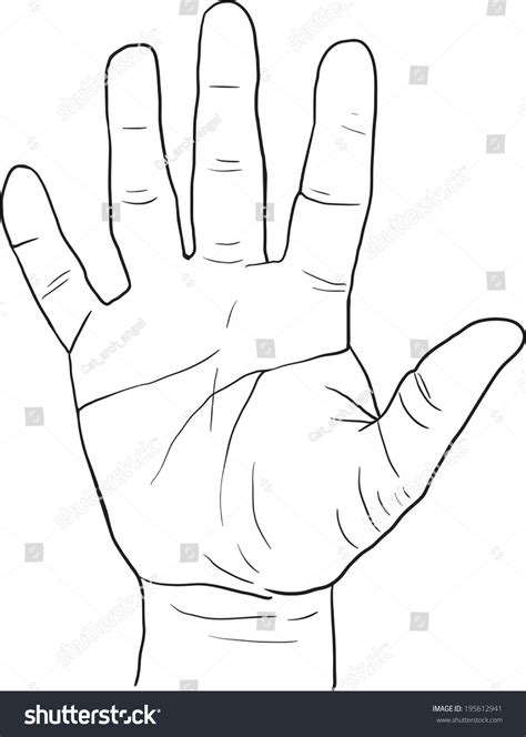 Sketch Drawing Hand Palm Vector Illustration Stock Vector 195612941 - Shutterstock