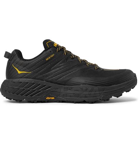 Black Speedgoat 4 GORE-TEX Mesh Trail Running Sneakers | HOKA ONE ONE in 2021 | Black running ...