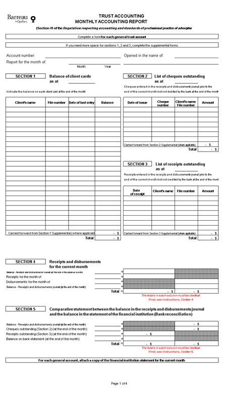 Monthly Accounting Report Excel | Templates at allbusinesstemplates.com