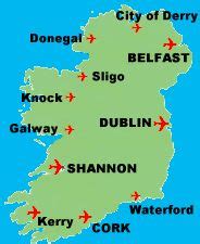 Ireland Map With Airports - Alissa Madalena