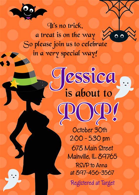 Halloween Baby Shower Invitation on Storenvy