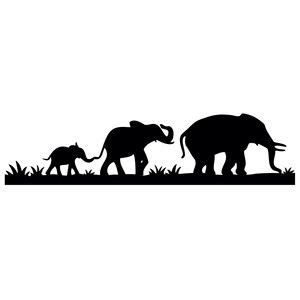 Silhouette Design Store - View Design #168010: elephant family border | Silhouette art, Animal ...