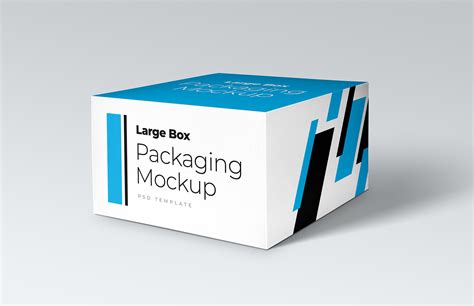 Free Large Box Packaging Mockup — Medialoot