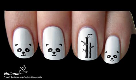 Cute Panda Bamboo Nail Art Decal Sticker - Nailodia