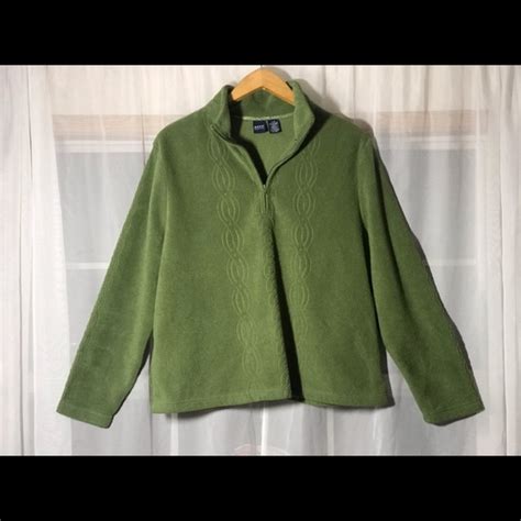 Basic Editions | Sweaters | Basic Editions Womens Quarter Zip Green Sweater | Poshmark