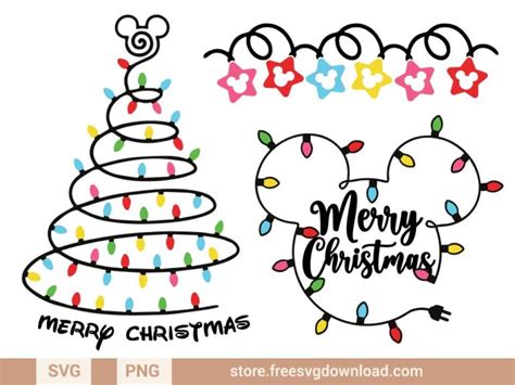 Mickey Christmas Lights SVG Bundle 2 (FSD-K37) - Store Free SVG Download