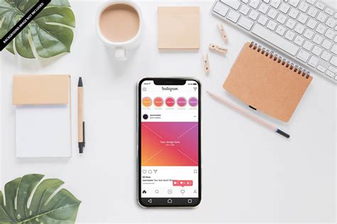 Free Instagram Profile On Mobile Mockup PSD Template