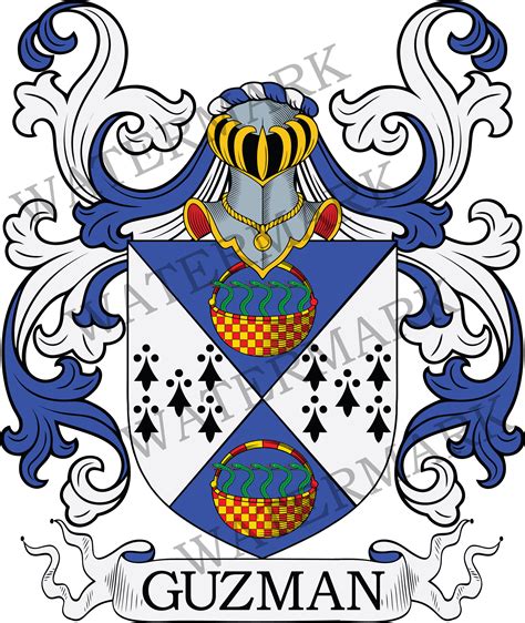 Guzman Family Crest Digital Download Guzman Coat of Arms JPG File ...