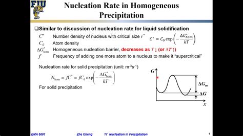 EMA5001 L17-04 Nucleation rate for homogeneous precipitation - YouTube