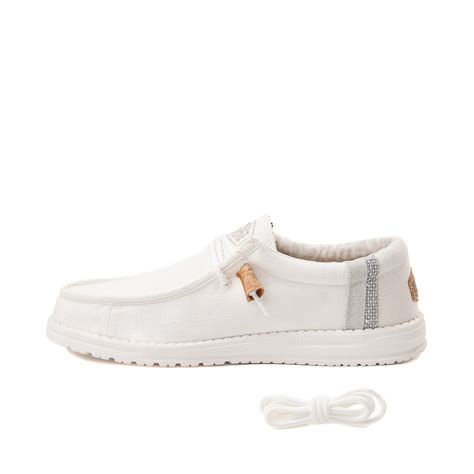 Mens Hey Dude Wally Break Stitch Casual Shoe - Natural White | Journeys