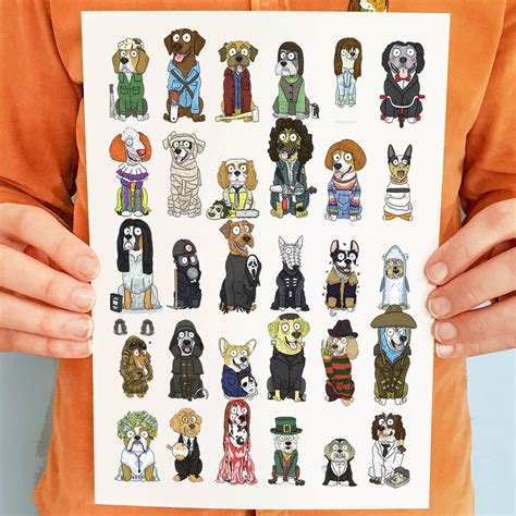 Horror Movie Inspired Dogs Art By Giddings Gifts