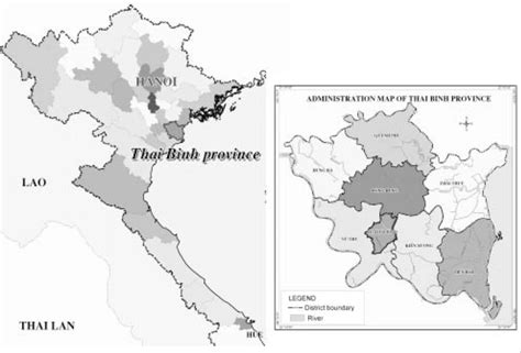 location of Thai Binh province (Atlas Vietnam, 2001) | Download ...