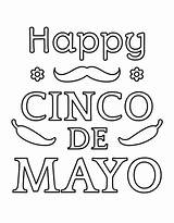 Printable Happy Cinco De Mayo Coloring Page sketch template