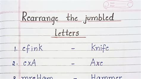 Rearrange the jumbled letters - Go IT