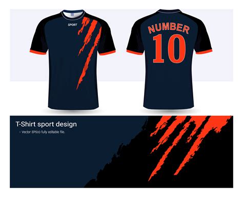 Soccer jersey and t-shirt sport mockup template, Graphic design for football club or activewear ...