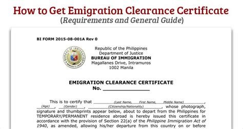 How To Get Emigration Clearance Certificate Ecc Philippine Clearances ...