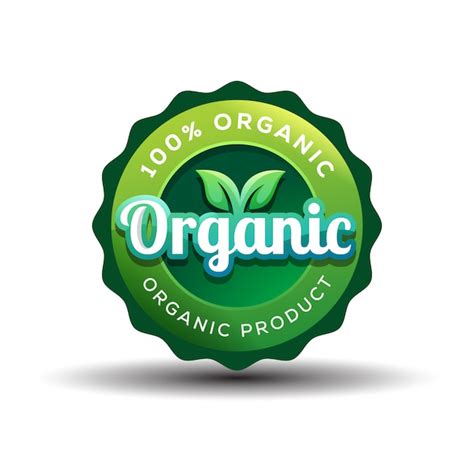 Gradient badge organic or vegan logo design | Premium Vector