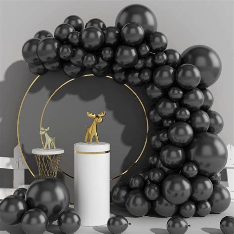 Black Balloons 84Pcs, 18 Inch 12 Inch 5 Inch Black Party Balloons ...