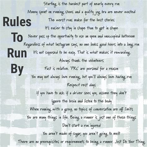 My Running Rules