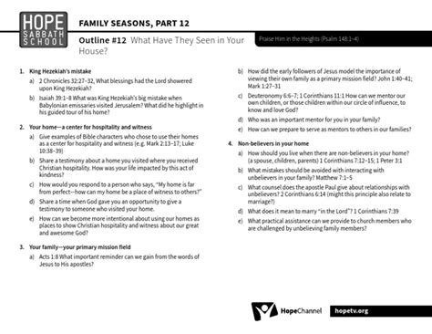 Hope Sabbath School Outlines 2019 Q2 12 | PDF | Gospel Of Mark | Jesus