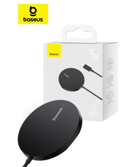 Baseus 15W Simple Mini3 Magnetic Wireless Charger - Black - Mobile Bus