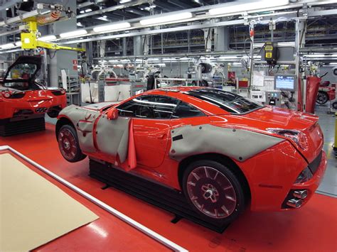 ferrari factory tour: assembly line